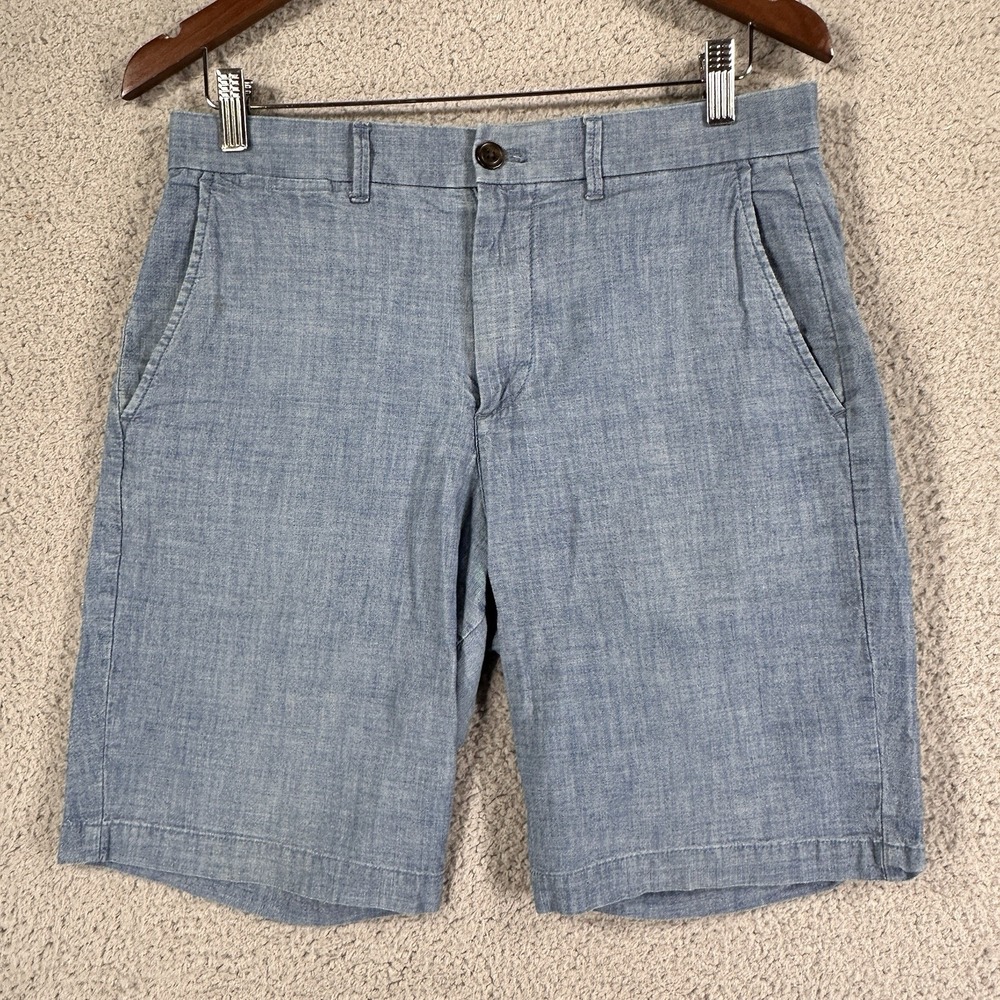Gap Shorts Mens Size 30 Blue Essential Khaki 10" Flat Front Classic Preppy Beach - Picture 1 of 8